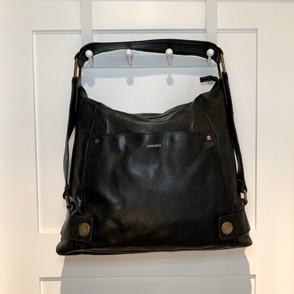 COPY - MATT & NAT Samsāra Black Vegan Leather Hobo Shoulder Bag - Picture 1 of 5